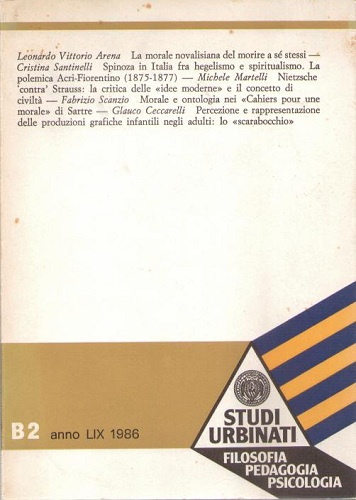 STUDI URBINATI /B2 (FILOSOFIA,PEDAGOGIA, PSICOLOGIA) 1986