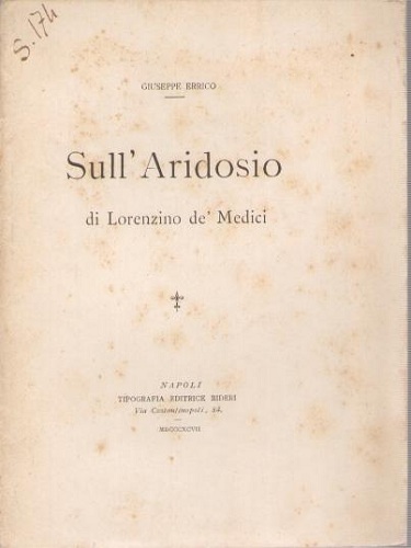 SULL'ARIDOSIO DI LORENZINO DE' MEDICI