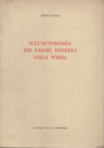 Sull'autonomia dei valori fonetici nella poesia
