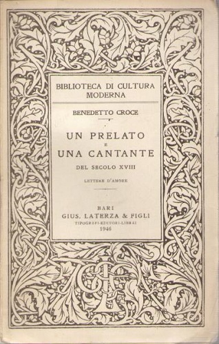 Un prelato e una cantante del secolo XVIII lettere d'amore