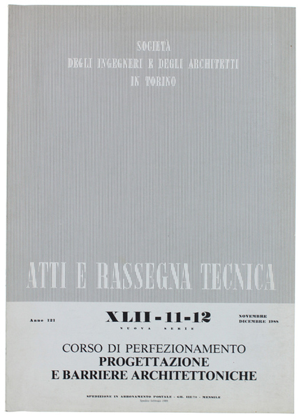 CORSO DI PERFEZIONAMENTO "PROGETTAZIONE E BARRIERE ARCHITETTONICHE".