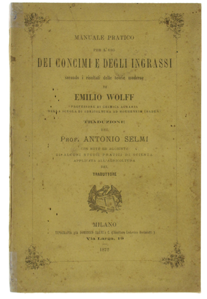 MANUALE PRATICO PER L'USO DEI CONCIMI E DEGLI INGRASSI SECONDO …