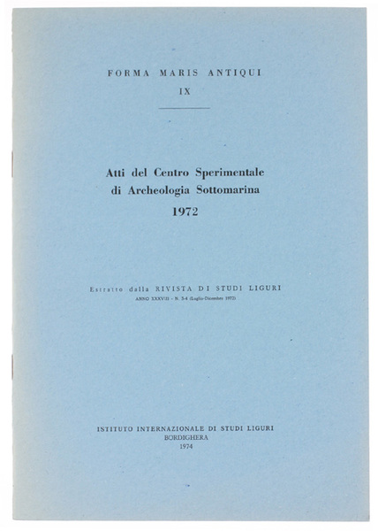ATTI DEL CENTRO SPERIMENTALE DI ARCHEOLOGIA SOTTOMARINA 1972.
