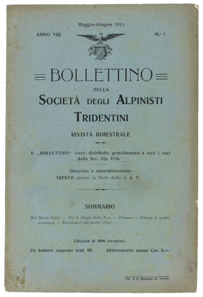 BOLLETTINO. Anno VIII - N.3, Maggio-Giugno 1911.