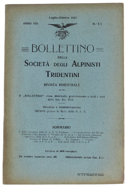BOLLETTINO. Anno VIII - N.4-5, Luglio-Ottobre 1911.