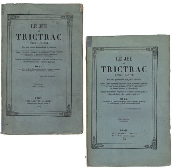 LE JEU DU TRICTRAC RENDU FACILE pour toute personne d'un …