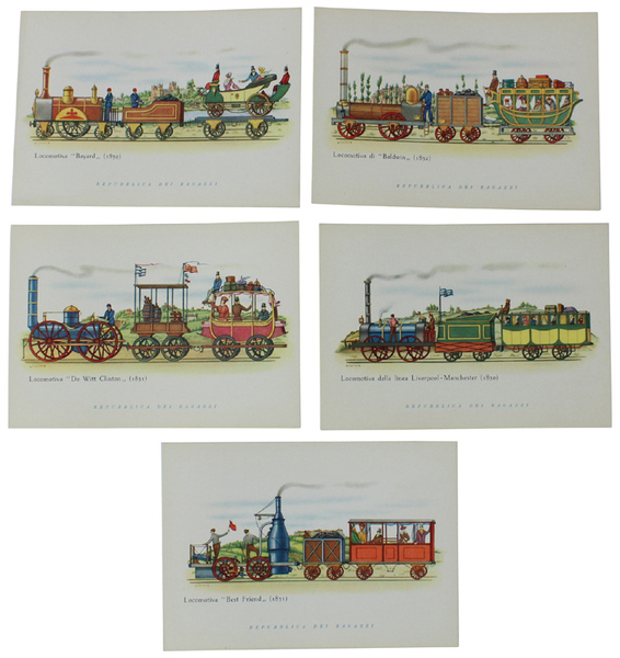 VSEVOLODE NICOULINE "LOCOMOTIVE" SERIE 1a: LOTTO DI 5 CARTOLINE
