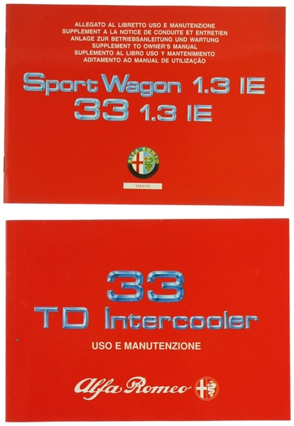 ALFA ROMEO 33 TD INTERCOOLER - Uso e manutenzione.