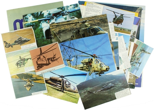 AVIAZIONE, ritagli e materiale vario a stampa, 1980 circa.