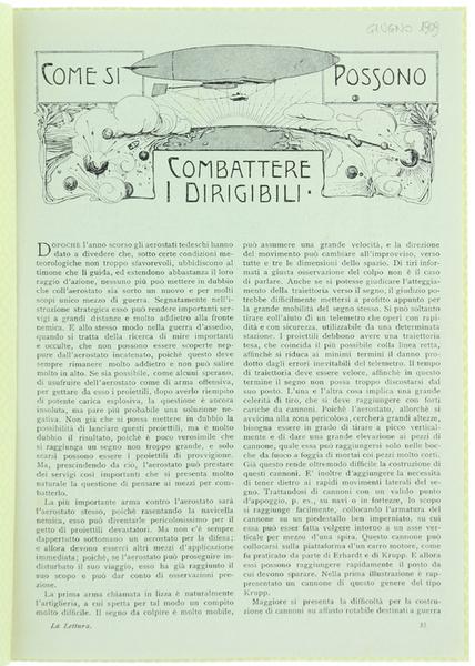 COME SI POSSONO COMBATTERE I DIRIGIBILI.