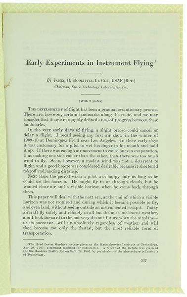 EARLY EXPERIMENTS IN INSTRUMENT FLYING.