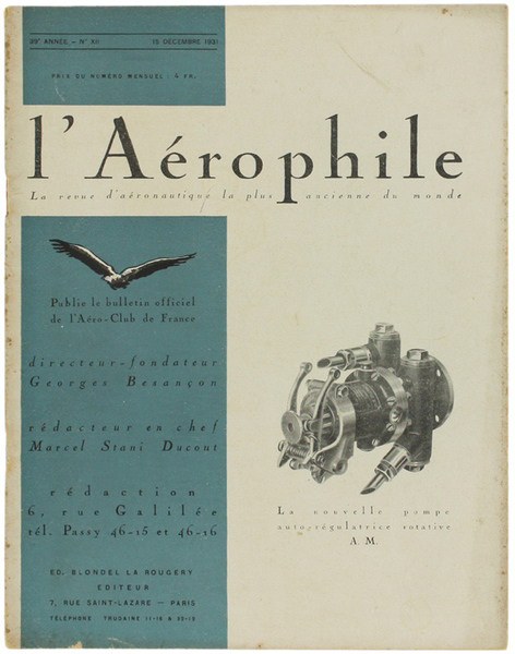 L'AEROPHILE. La revue d'aéronautique la plus ancienne du monde. 39me …