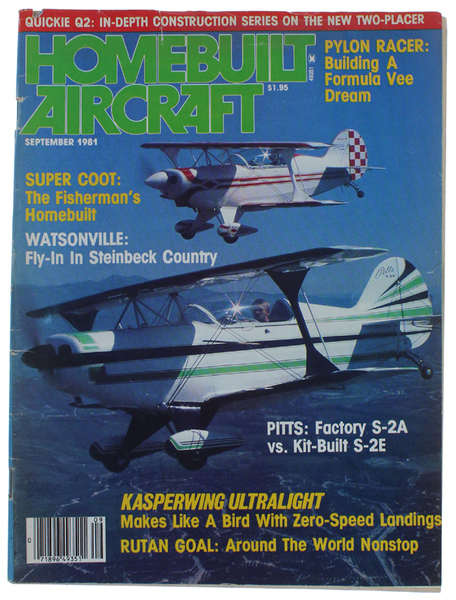 HOMEBUILT AIRCRAFT Magazine. September 1981.