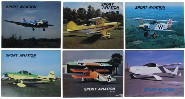 EAA SPORT AVIATION MAGAZINES 1978: Lot of 6 (# 1, …