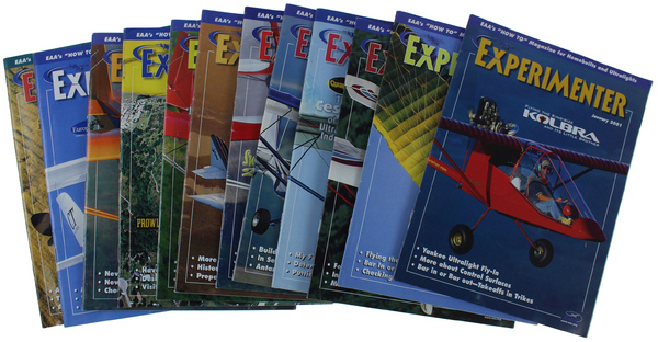 EAA EXPERIMENTER MAGAZINE FULL COLLECTION 2001: 12 ISSUES.