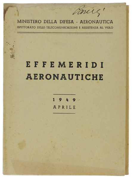 EFFEMERIDI AERONAUTICHE - aprile 1949