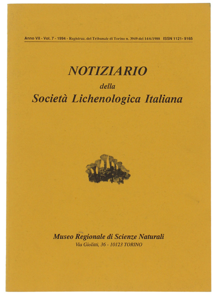 NOTIZIARIO DELLA SOCIETA' LICHENOLOGICA ITALIANA. Anno VII - Vol.7 - …