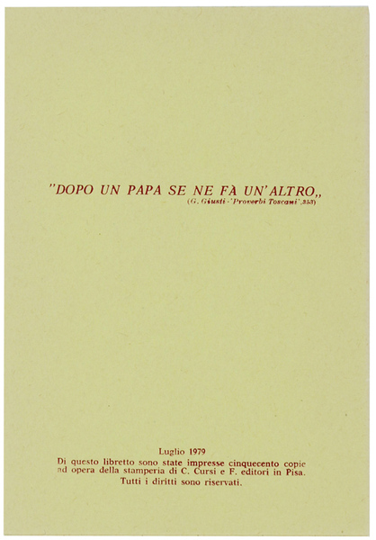 TEMPO DEI TRE PAPI. I Libretti di Mal'Aria 213.
