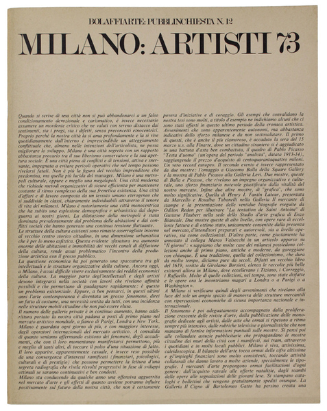 MILANO: ARTISTI '73. Bolaffiarte - Pubblinchiesta N.12