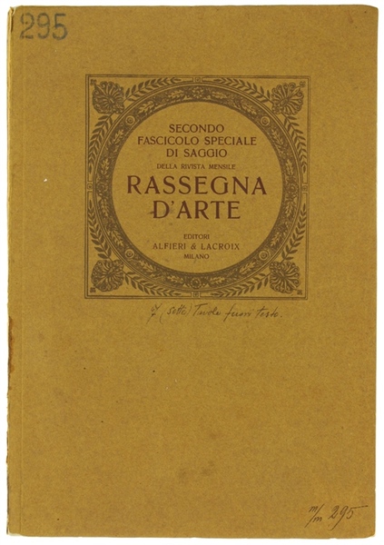 RASSEGNA D'ARTE. Secondo fascicolo speciale di saggio. Secondo semestre 1914.