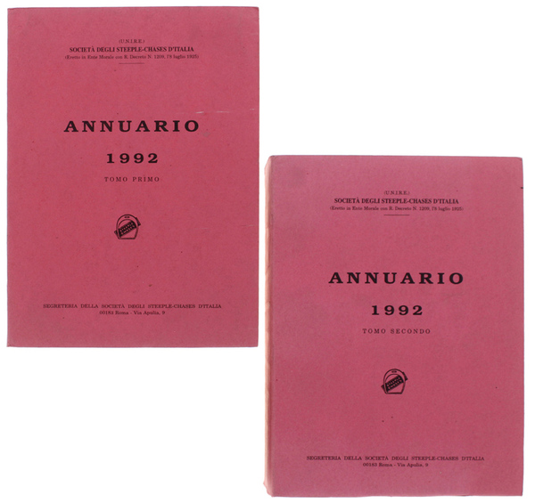 ANNUARIO 1992. Tomo primo - Tomo secondo