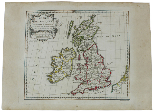 LES ISLES BRITANNIQUES. [Original copper engraved map, 1778]