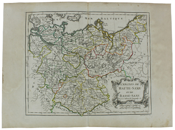 CERCLES DE HAUTE-SAXE et de BASSE-SAXE. [Original copper engraved map, …