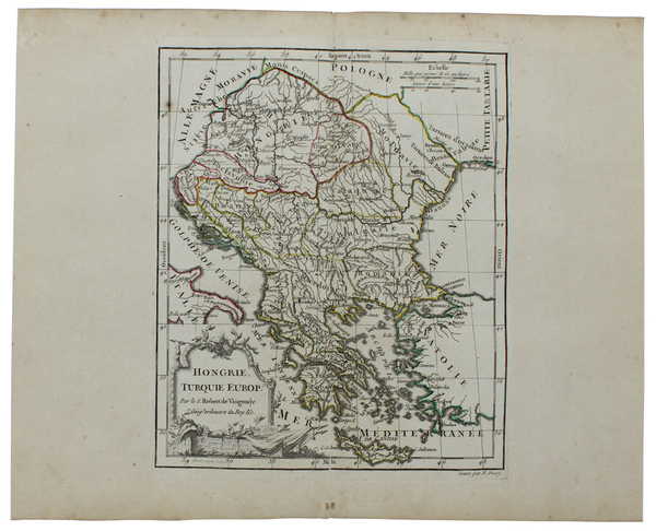 HONGRIE, TURQUIE EUROP. [Original copper engraved map, 1778]