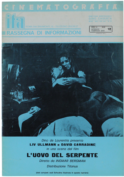 CINEMATOGRAFIA ITA. Rassegna di Informazioni. Anno 45 N. 1/2 (Liv …