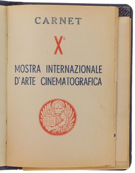 CARNET 10a MOSTRA INTERNAZIONALE D'ARTE CINEMATOGRAFICA di Venezia (1949)