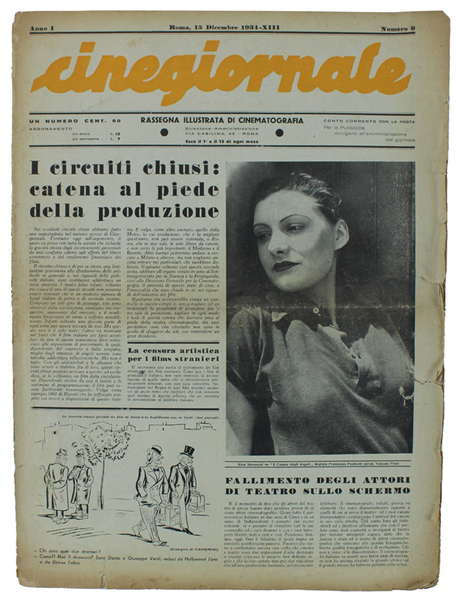 CINEGIORNALE. Rassegna illustrata di cinematografia. Anno I/1934 n. 9