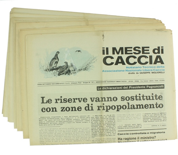 IL MESE DI CACCIA. Anno V-VI (1968.1969) - Notiziario tecnico …