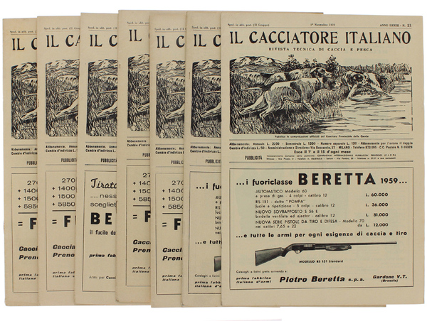 IL CACCIATORE ITALIANO. ANNO 1959 - Numeri 1, 3, 4, …