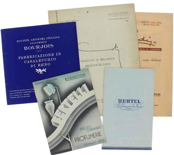 PROFUMERIA E PRODOTTI DI BELLEZZA: 6 CATALOGHI anni 1939-1940.