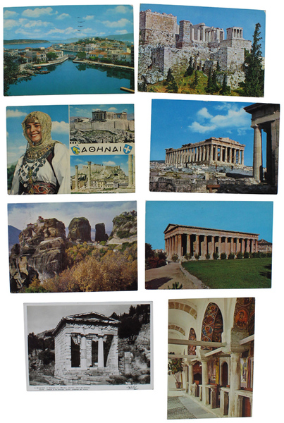 GREECE: LOT OF 8 VINTAGE POSTCARDS.