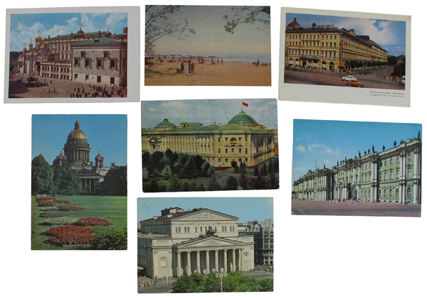 RUSSIA: LOT OF 7 VINTAGE POSTCARDS