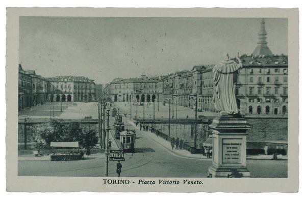 TORINO - Piazza Vittorio Veneto. CARTOLINA anno 1939. Viaggiata, 2 …