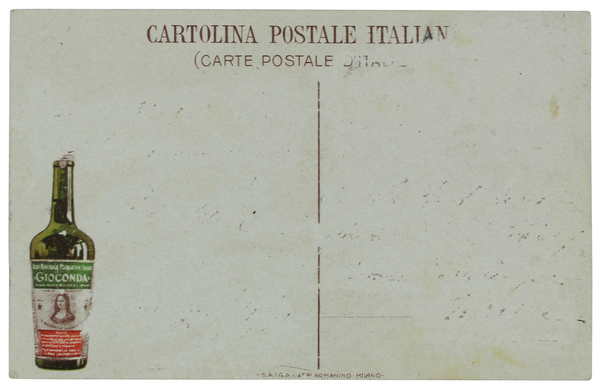 GIOCONDA (F.BISLERI): PRIMA ACQUA PURGATIVA ITALIANA (cartolina pubblicitaria, cromolitografia primi …