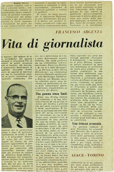 VITA DI GIORNALISTA.