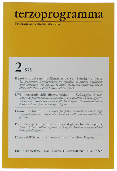 TERZOPROGRAMMA N. 2/1975. L'informazione culturale alla radio.
