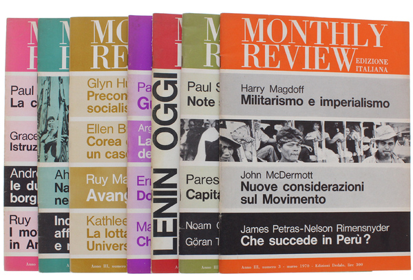 MONTHLY REVIEW Edizione Italiana. 1970. Numeri n. 3, 4/5, 6, …