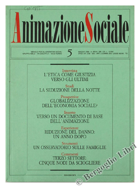 ANIMAZIONE SOCIALE 5. Anno 28 - n.123 - maggio 1998.