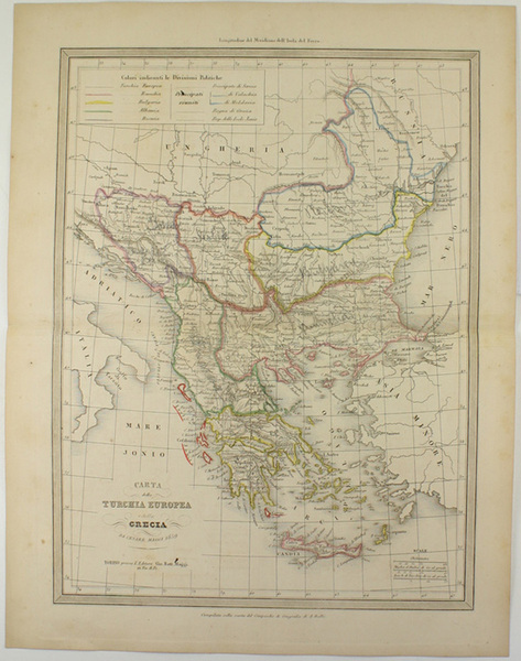 CARTA DELLA TURCHIA EUROPEA E DELLA GRECIA.