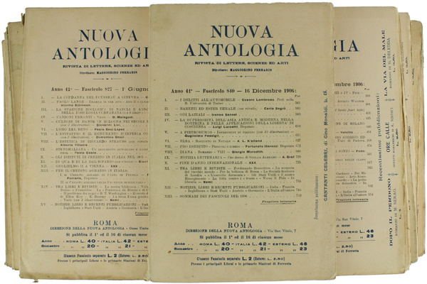 NUOVA ANTOLOGIA di Lettere, Scienze ed Arti. Annata 1906 completa