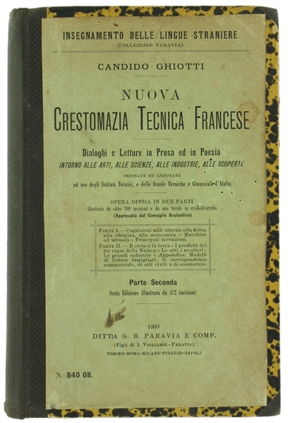 NIOVA CRESTOMAZIA TECNICA FRANCESE. Dialoghi e letture in Prosa e …
