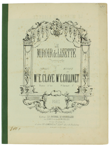 LE MIROIR DE LISETTE - Chansonnette. SPARTITO.