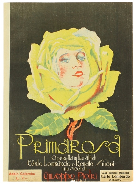 ADDIO COLOMBA (fox-trot) da PRIMAROSA, operetta in 3 atti. SPARTITO.