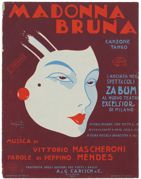 MADONNA BRUNA. Canzone Tango. Spartito.