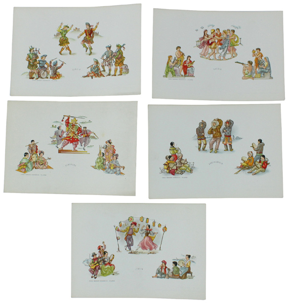 VSEVOLODE NICOULINE "DANZE": LOTTO DI 5 CARTOLINE