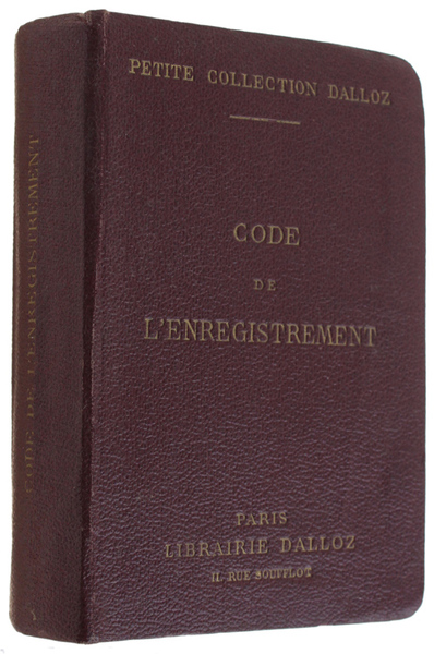 CODE DE L'ENREGISTREMENT DU TIMBRE des droits d'hypothèque, des droits …